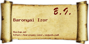 Baronyai Izor névjegykártya
